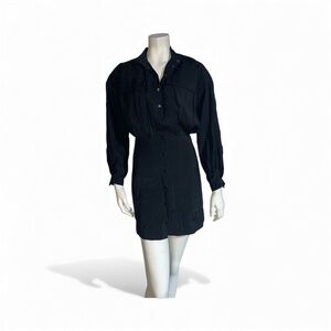 BA&SH Womens Crew Long Sleeve Shirtdress US 2 Black